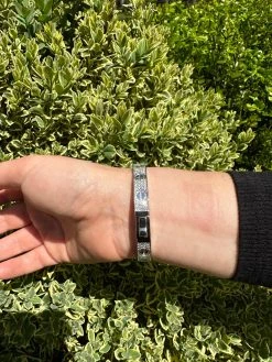 Real Fully Iced MOISSANITE Solid 925 Silver Bangle Bracelet Mens 3 Sizes Mens Ladies -Harlem Bling Shop harlembling real fully iced moissanite solid 925 silver bangle bracelet mens 3 sizes mens ladies 43356.1682454486