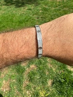 Real Fully Iced MOISSANITE Solid 925 Silver Bangle Bracelet Mens 3 Sizes Mens Ladies -Harlem Bling Shop harlembling real fully iced moissanite solid 925 silver bangle bracelet mens 3 sizes mens ladies 48175.1682454534