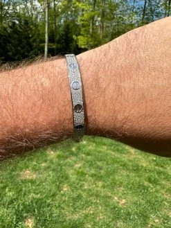 Real Fully Iced MOISSANITE Solid 925 Silver Bangle Bracelet Mens 3 Sizes Mens Ladies -Harlem Bling Shop harlembling real fully iced moissanite solid 925 silver bangle bracelet mens 3 sizes mens ladies 54604.1682454607