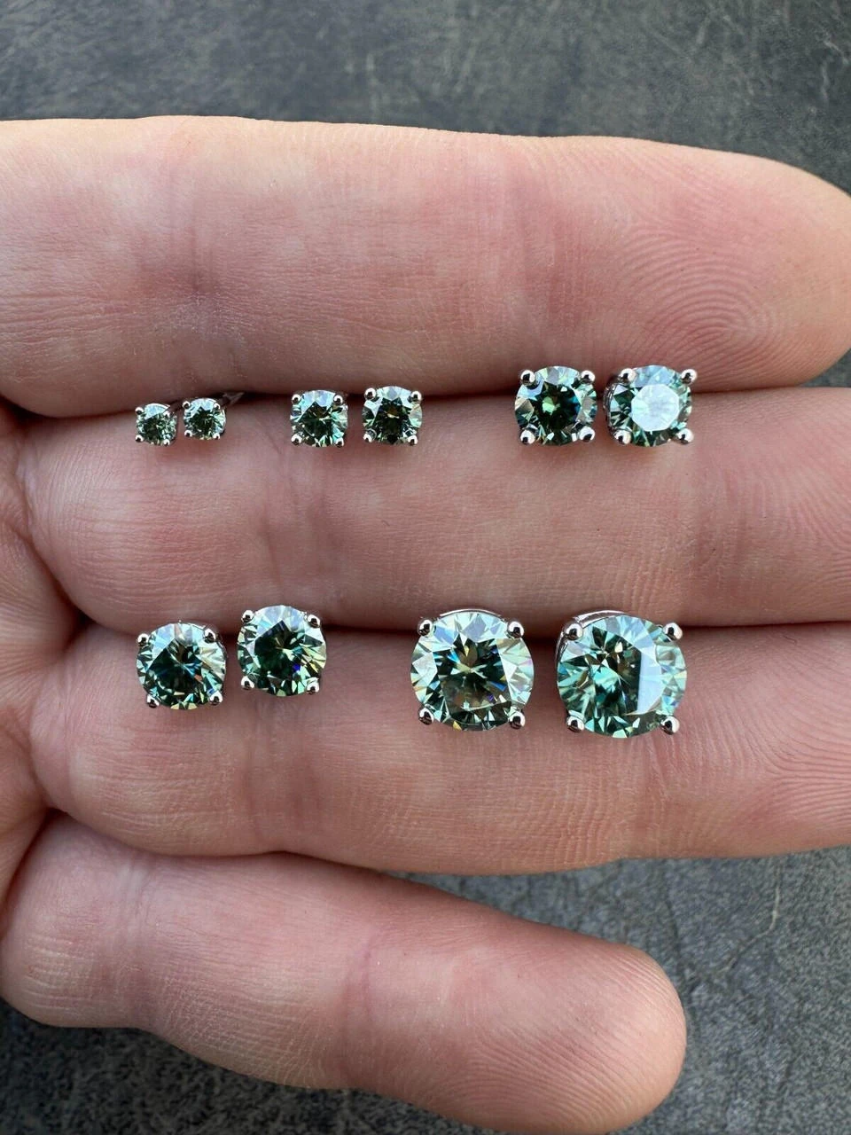 Real Green Moissanite Screwback Stud Earrings 925 Silver 3-8mm Iced Pass Tester 20 Real Green Moissanite Screwback Stud Earrings 925 Silver 3-8mm Iced Pass Tester - Image 18