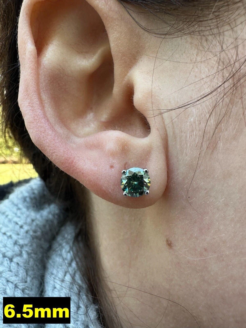 Real Green Moissanite Screwback Stud Earrings 925 Silver 3-8mm Iced Pass Tester 13 Real Green Moissanite Screwback Stud Earrings 925 Silver 3-8mm Iced Pass Tester - Image 11