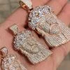Real Hip Hop 14k Rose Gold Over 925 Sterling Silver Jesus Piece CZ Pendant Iced -Harlem Bling Shop harlembling real hip hop 14k rose gold over 925 sterling silver jesus piece cz pendant iced 16826.1664373359