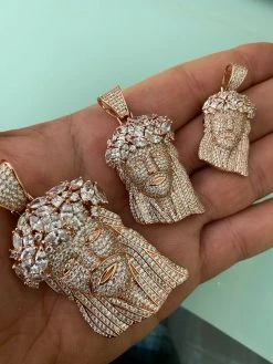 Real Hip Hop 14k Rose Gold Over 925 Sterling Silver Jesus Piece CZ Pendant Iced 25 Real Hip Hop 14k Rose Gold Over 925 Sterling Silver Jesus Piece CZ Pendant Iced -Harlem Bling Shop harlembling real hip hop 14k rose gold over 925 sterling silver jesus piece cz pendant iced 42424.1664388032