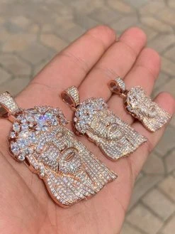 Real Hip Hop 14k Rose Gold Over 925 Sterling Silver Jesus Piece CZ Pendant Iced 20 Real Hip Hop 14k Rose Gold Over 925 Sterling Silver Jesus Piece CZ Pendant Iced -Harlem Bling Shop harlembling real hip hop 14k rose gold over 925 sterling silver jesus piece cz pendant iced 48219.1664381335