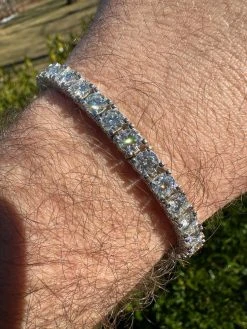 REAL Hip Hop Iced 5mm MOISSANITE Tennis Bracelet Reinvented 925 Silver - Stones On All Side -Harlem Bling Shop harlembling real hip hop iced 5mm moissanite tennis bracelet 925 silver stones on all side 11115.1677090490