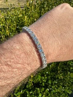 REAL Hip Hop Iced 5mm MOISSANITE Tennis Bracelet Reinvented 925 Silver - Stones On All Side -Harlem Bling Shop harlembling real hip hop iced 5mm moissanite tennis bracelet 925 silver stones on all side 12605.1677090740
