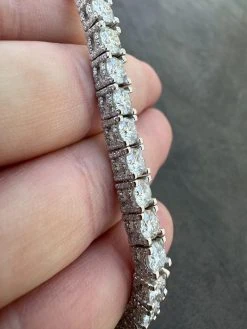 REAL Hip Hop Iced 5mm MOISSANITE Tennis Bracelet Reinvented 925 Silver - Stones On All Side -Harlem Bling Shop harlembling real hip hop iced 5mm moissanite tennis bracelet 925 silver stones on all side 56377.1677090685