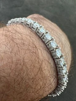 REAL Hip Hop Iced 5mm MOISSANITE Tennis Bracelet Reinvented 925 Silver - Stones On All Side -Harlem Bling Shop harlembling real hip hop iced 5mm moissanite tennis bracelet 925 silver stones on all side 77226.1677090727