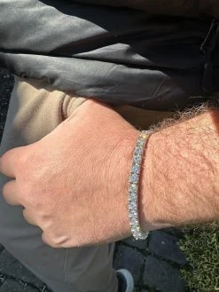 REAL Hip Hop Iced 5mm MOISSANITE Tennis Bracelet Reinvented 925 Silver - Stones On All Side -Harlem Bling Shop harlembling real hip hop iced 5mm moissanite tennis bracelet 925 silver stones on all side 83610.1677090832