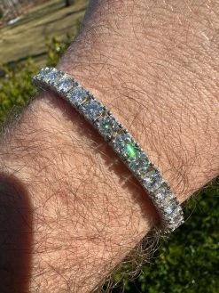 REAL Hip Hop Iced 5mm MOISSANITE Tennis Bracelet Reinvented 925 Silver - Stones On All Side -Harlem Bling Shop harlembling real hip hop iced 5mm moissanite tennis bracelet 925 silver stones on all side 88755.1677090491