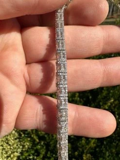 REAL Hip Hop Iced 5mm MOISSANITE Tennis Bracelet Reinvented 925 Silver - Stones On All Side -Harlem Bling Shop harlembling real hip hop iced 5mm moissanite tennis bracelet 925 silver stones on all side 99099.1677090839
