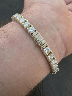 Real Iced 5mm MOISSANITE Tennis Bracelet 14k Gold Over 925 - Stones On All Sides 28 Real Iced 5mm MOISSANITE Tennis Bracelet 14k Gold Over 925 - Stones On All Sides -Harlem Bling Shop harlembling real iced 5mm moissanite tennis bracelet 14k gold over 925 stones on all sides 96485.1677090633
