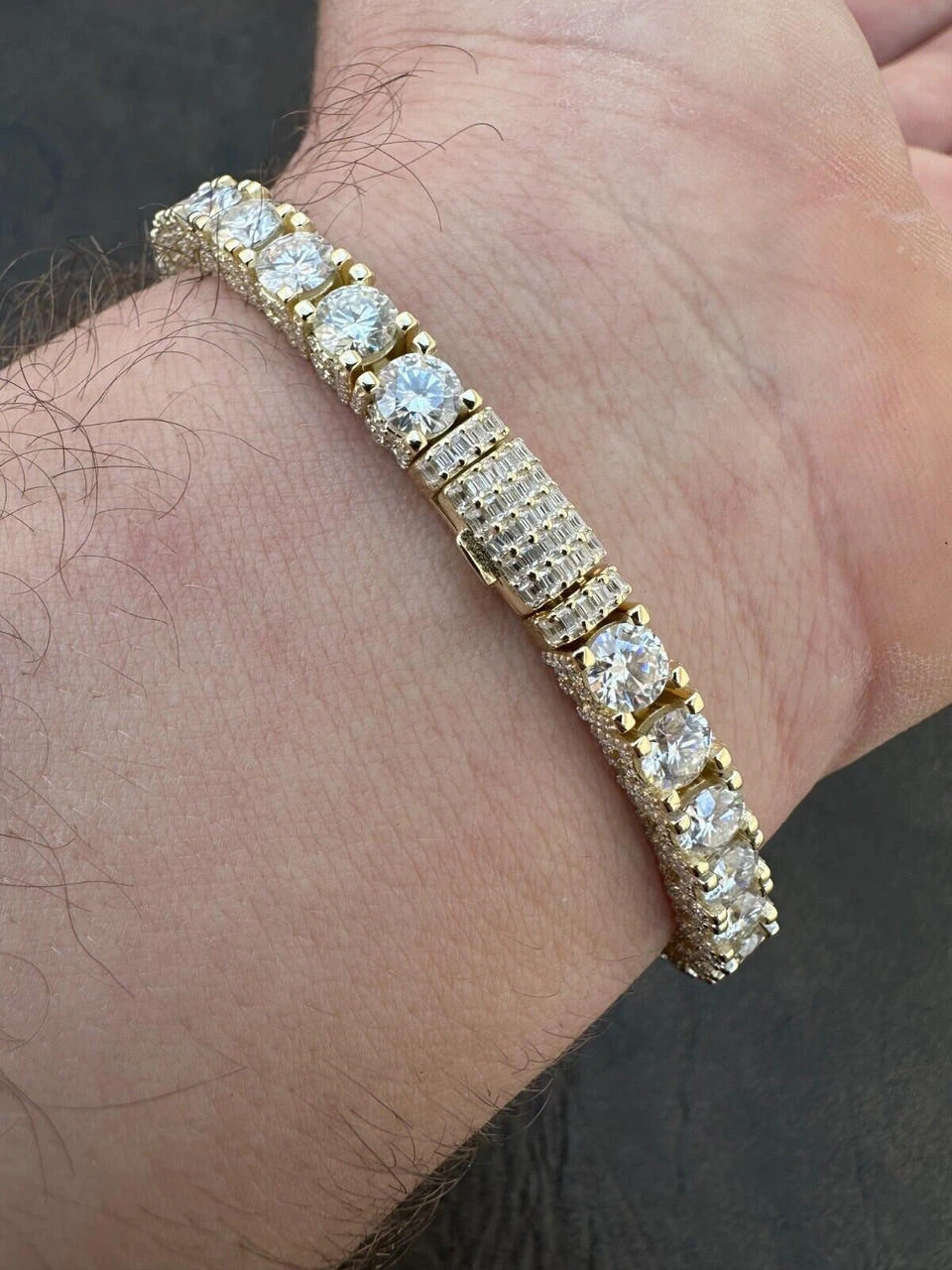 Real Iced 5mm MOISSANITE Tennis Bracelet 14k Gold Over 925 - Stones On All Sides 9 Real Iced 5mm MOISSANITE Tennis Bracelet 14k Gold Over 925 - Stones On All Sides - Image 7