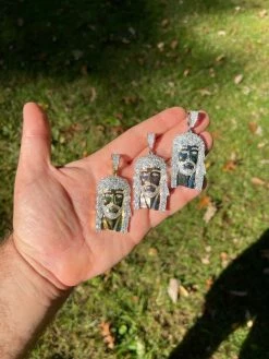 Real Iced 6ct MOISSANITE Jesus Pendant 925 Silver Yellow Rose Gold Baguette Mens -Harlem Bling Shop harlembling real iced 6ct moissanite jesus pendant 925 silver yellow rose gold baguette mens 53662.1664361835