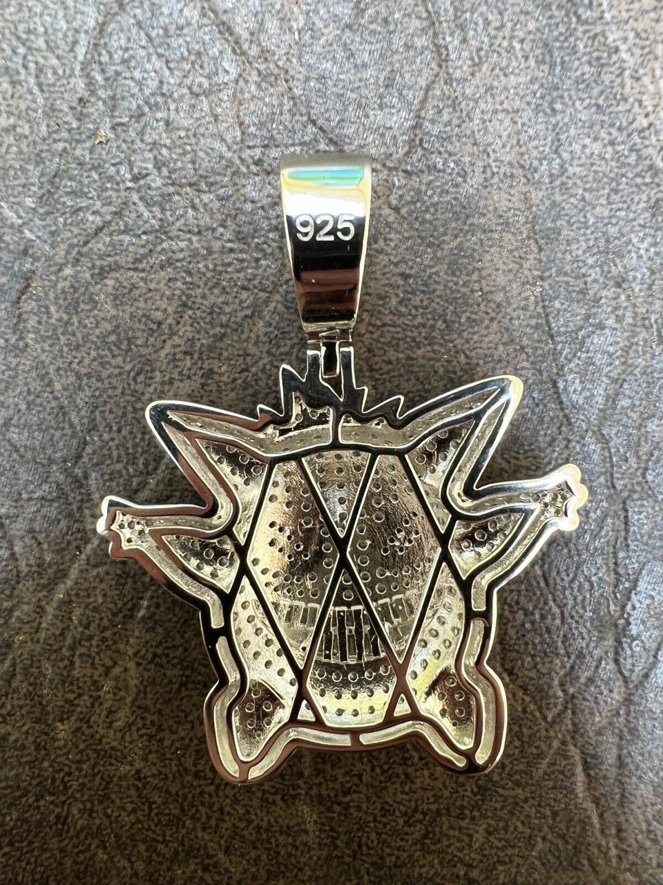 Real Iced CZ Hip Hop 925 Sterling Silver Gengar Pokemon Pendant Necklace Mens 11 Real Iced CZ Hip Hop 925 Sterling Silver Gengar Pokemon Pendant Necklace Mens - Image 9