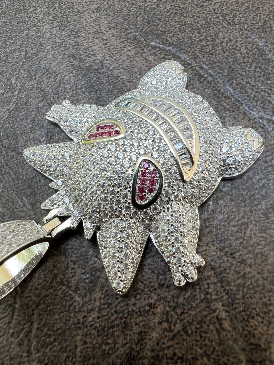 Real Iced CZ Hip Hop 925 Sterling Silver Gengar Pokemon Pendant Necklace Mens 6 Real Iced CZ Hip Hop 925 Sterling Silver Gengar Pokemon Pendant Necklace Mens - Image 4