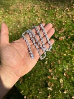 Real Iced MOISSANITE Baguette Clover Tennis Chain Necklace - VVS D Color 8mm 41 Real Iced MOISSANITE Baguette Clover Tennis Chain Necklace - VVS D Color 8mm -Harlem Bling Shop harlembling real iced moissanite baguette clover tennis chain necklace vvs d color 8mm 18182.1698377325