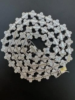Real Iced MOISSANITE Baguette Clover Tennis Chain Necklace - VVS D Color 8mm 33 Real Iced MOISSANITE Baguette Clover Tennis Chain Necklace - VVS D Color 8mm -Harlem Bling Shop harlembling real iced moissanite baguette clover tennis chain necklace vvs d color 8mm 48670.1698377300