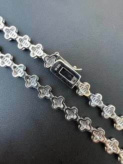 Real Iced MOISSANITE Baguette Clover Tennis Chain Necklace - VVS D Color 8mm 37 Real Iced MOISSANITE Baguette Clover Tennis Chain Necklace - VVS D Color 8mm -Harlem Bling Shop harlembling real iced moissanite baguette clover tennis chain necklace vvs d color 8mm 90121.1698377272