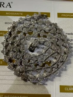 Real Iced MOISSANITE Baguette Clover Tennis Chain Necklace - VVS D Color 8mm 34 Real Iced MOISSANITE Baguette Clover Tennis Chain Necklace - VVS D Color 8mm -Harlem Bling Shop harlembling real iced moissanite baguette clover tennis chain necklace vvs d color 8mm 97397.1698377341