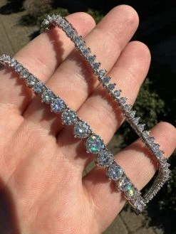 Real Iced MOISSANITE Riviera 3-7mm Graduated Tennis Chain Necklace - VVS D Color 25 Real Iced MOISSANITE Riviera 3-7mm Graduated Tennis Chain Necklace - VVS D Color -Harlem Bling Shop harlembling real iced moissanite riviera 3 7mm graduated tennis chain necklace vvs d color 64371.1679080364
