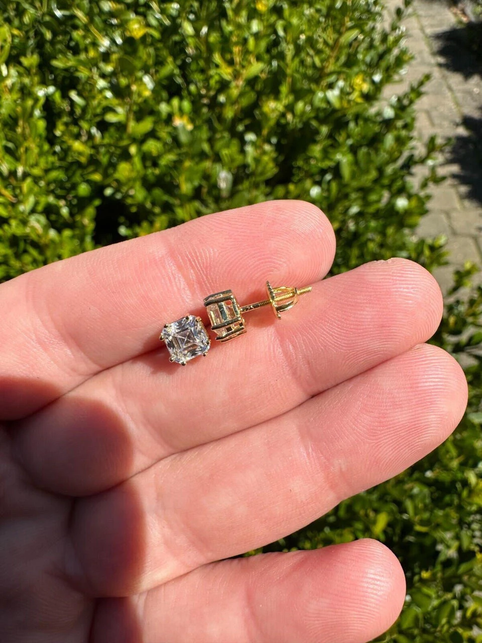 Real Iced Moissanite Stud Earrings Asscher Cut 14k Gold Over 925 Silver 4mm-8mm 20 Real Iced Moissanite Stud Earrings Asscher Cut 14k Gold Over 925 Silver 4mm-8mm - Image 18