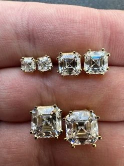 Real Iced Moissanite Stud Earrings Asscher Cut 14k Gold Over 925 Silver 4mm-8mm 33 Real Iced Moissanite Stud Earrings Asscher Cut 14k Gold Over 925 Silver 4mm-8mm -Harlem Bling Shop harlembling real iced moissanite stud earrings asscher cut 14k gold over 925 silver 4mm 8mm 65743.1680291851