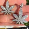 Real Iced VVS MOISSANITE 925 Silver/Gold Plated Marijuana Weed Pendant Necklace 1 Real Iced VVS MOISSANITE 925 Silver/Gold Plated Marijuana Weed Pendant Necklace -Harlem Bling Shop harlembling real iced vvs moissanite 925 silvergold plated marijuana weed pendant necklace 15422.1669822598