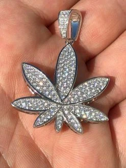 Real Iced VVS MOISSANITE 925 Silver/Gold Plated Marijuana Weed Pendant Necklace 27 Real Iced VVS MOISSANITE 925 Silver/Gold Plated Marijuana Weed Pendant Necklace -Harlem Bling Shop harlembling real iced vvs moissanite 925 silvergold plated marijuana weed pendant necklace 46711.1669822593