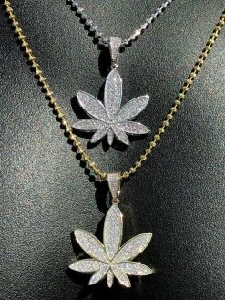Real Iced VVS MOISSANITE 925 Silver/Gold Plated Marijuana Weed Pendant Necklace 24 Real Iced VVS MOISSANITE 925 Silver/Gold Plated Marijuana Weed Pendant Necklace -Harlem Bling Shop harlembling real iced vvs moissanite 925 silvergold plated marijuana weed pendant necklace 48833.1669822585