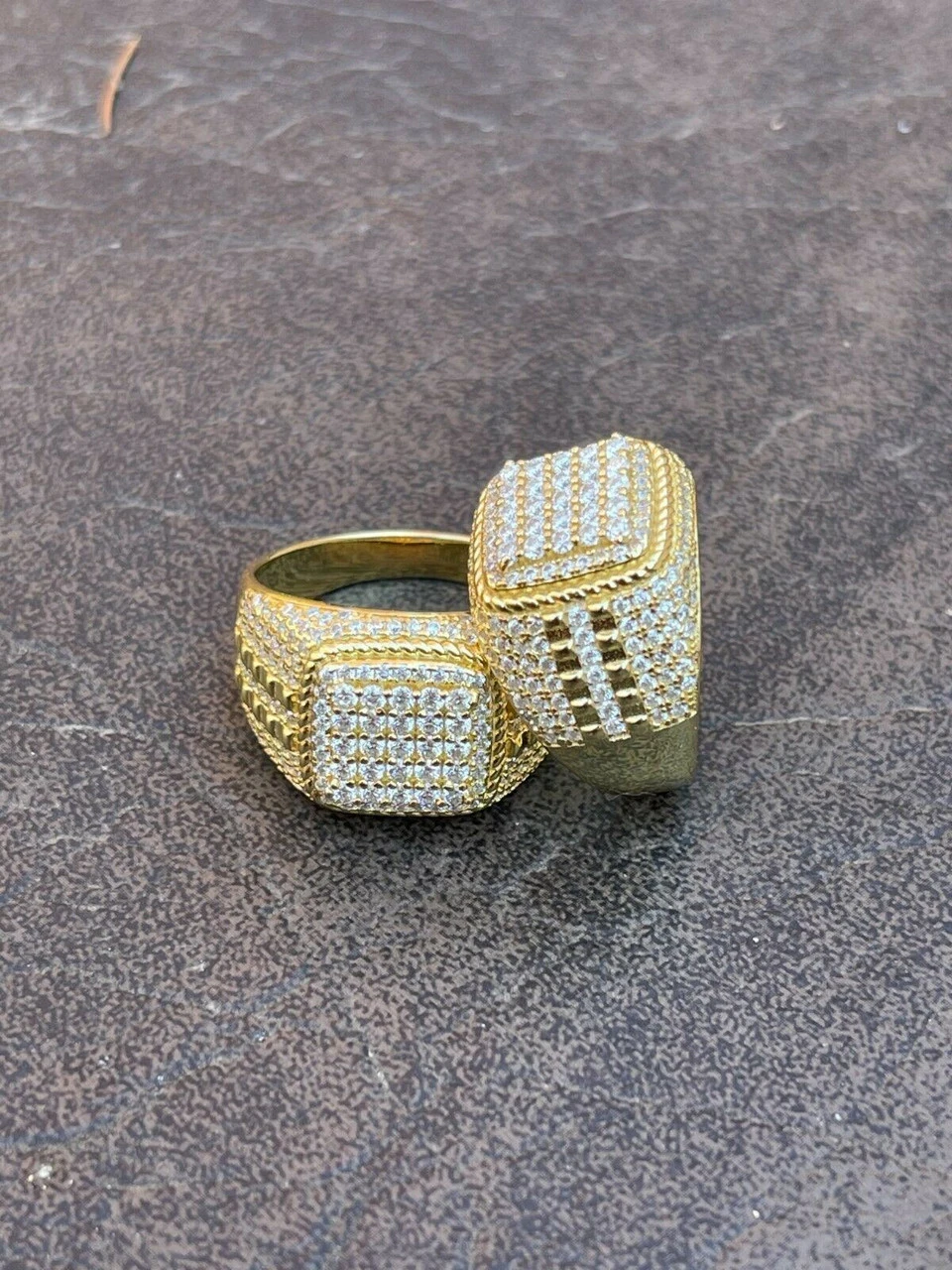 Real Mens Hip Hop Iced MOISSANITE Ring 14k Gold Vermeil Pass Diamond Test W. GRA 6 Real Mens Hip Hop Iced MOISSANITE Ring 14k Gold Vermeil Pass Diamond Test W. GRA - Image 4