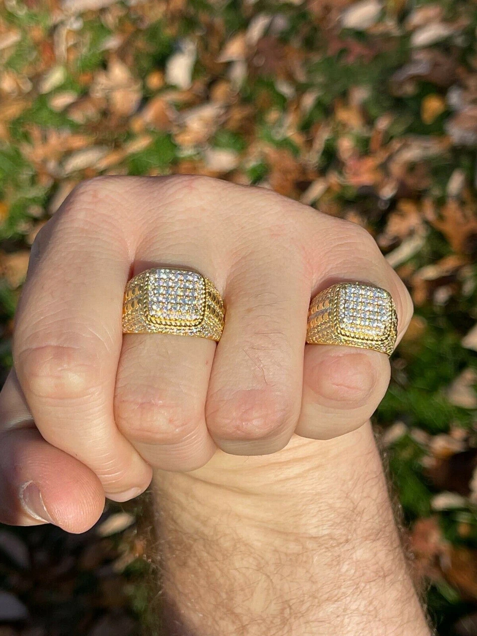 Real Mens Hip Hop Iced MOISSANITE Ring 14k Gold Vermeil Pass Diamond Test W. GRA 7 Real Mens Hip Hop Iced MOISSANITE Ring 14k Gold Vermeil Pass Diamond Test W. GRA - Image 5