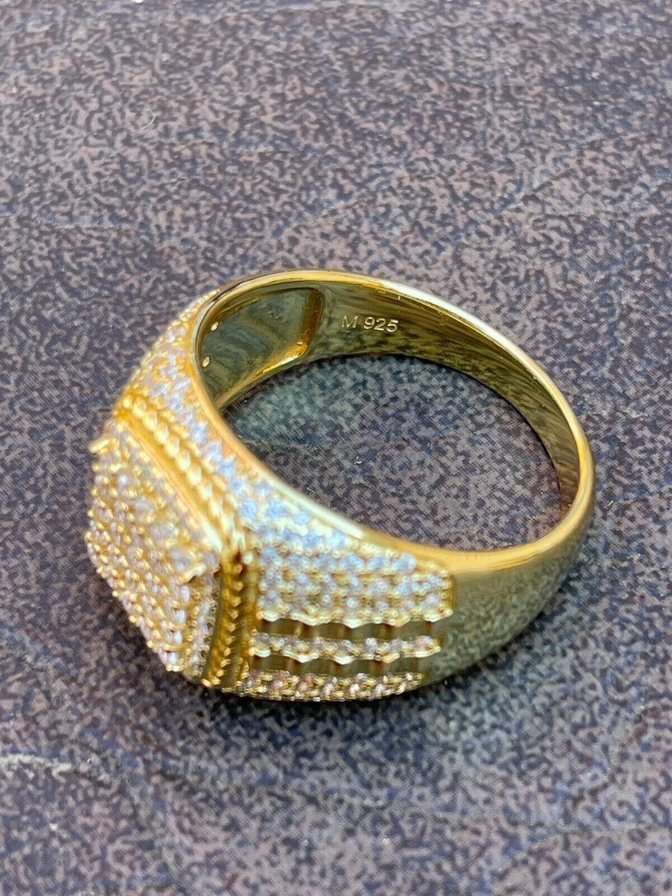 Real Mens Hip Hop Iced MOISSANITE Ring 14k Gold Vermeil Pass Diamond Test W. GRA 14 Real Mens Hip Hop Iced MOISSANITE Ring 14k Gold Vermeil Pass Diamond Test W. GRA - Image 12