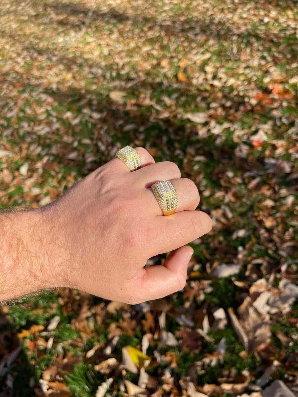 Real Mens Hip Hop Iced MOISSANITE Ring 14k Gold Vermeil Pass Diamond Test W. GRA 9 Real Mens Hip Hop Iced MOISSANITE Ring 14k Gold Vermeil Pass Diamond Test W. GRA - Image 7