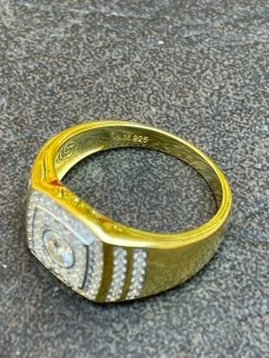 Real Men's Hip Hop Out Iced Moissanite Ring 14k Gold Vermeil Passes Diamond Test -Harlem Bling Shop harlembling real mens hip hop out iced moissanite ring 14k gold vermeil passes diamond test 08583.1664358139