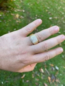 Real Men's Hip Hop Out Iced Moissanite Ring 14k Gold Vermeil Passes Diamond Test -Harlem Bling Shop harlembling real mens hip hop out iced moissanite ring 14k gold vermeil passes diamond test 12349.1664357404