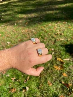 Real Men's Hip Hop Out Iced Moissanite Ring 14k Gold Vermeil Passes Diamond Test -Harlem Bling Shop harlembling real mens hip hop out iced moissanite ring 14k gold vermeil passes diamond test 43645.1664361308