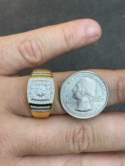 Real Men's Hip Hop Out Iced Moissanite Ring 14k Gold Vermeil Passes Diamond Test -Harlem Bling Shop harlembling real mens hip hop out iced moissanite ring 14k gold vermeil passes diamond test 93453.1664361291