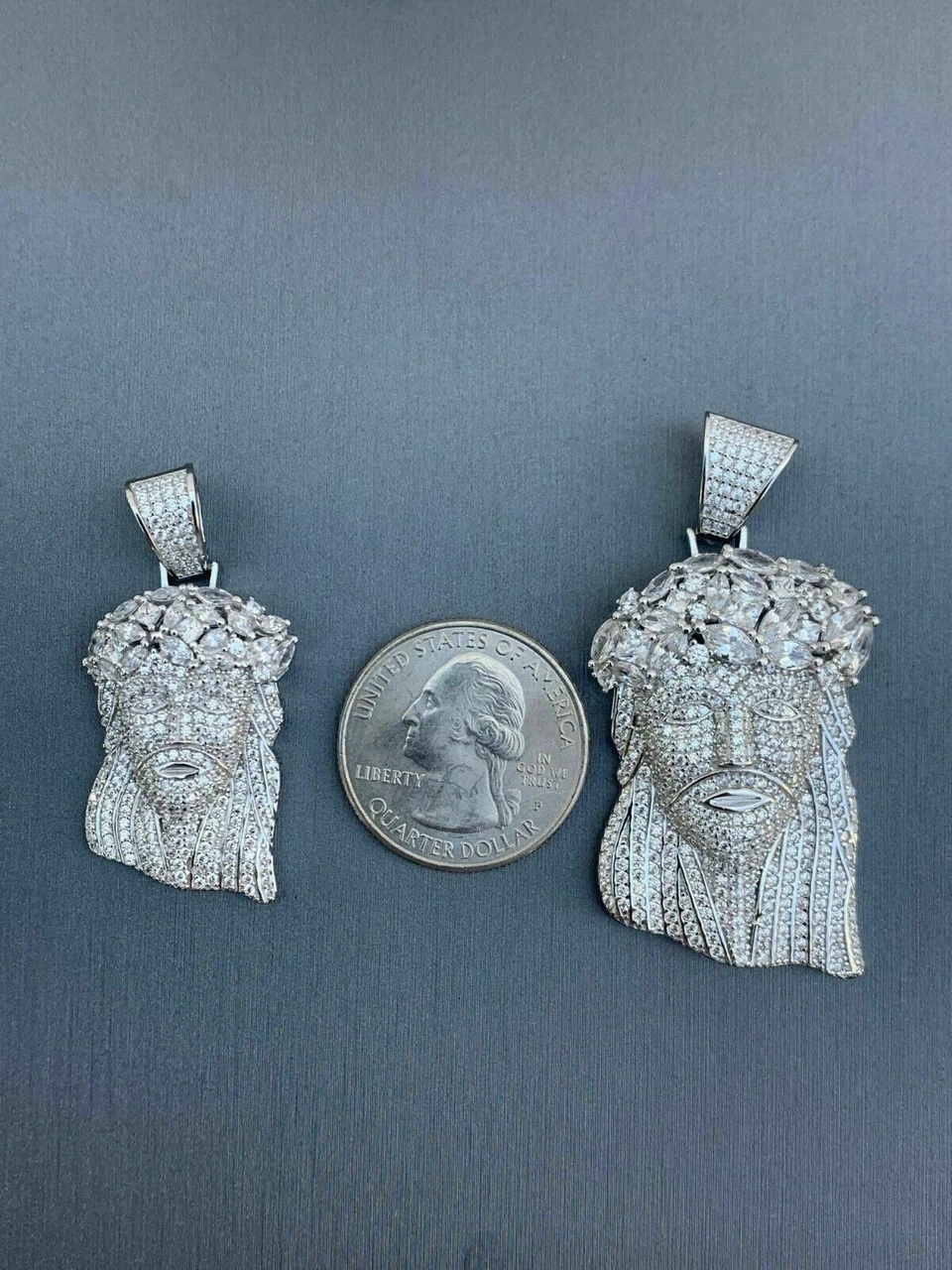 Real Mens Solid 925 Sterling Silver Jesus Piece Flooded Out Pendant Really Iced 12 Real Mens Solid 925 Sterling Silver Jesus Piece Flooded Out Pendant Really Iced - Image 10