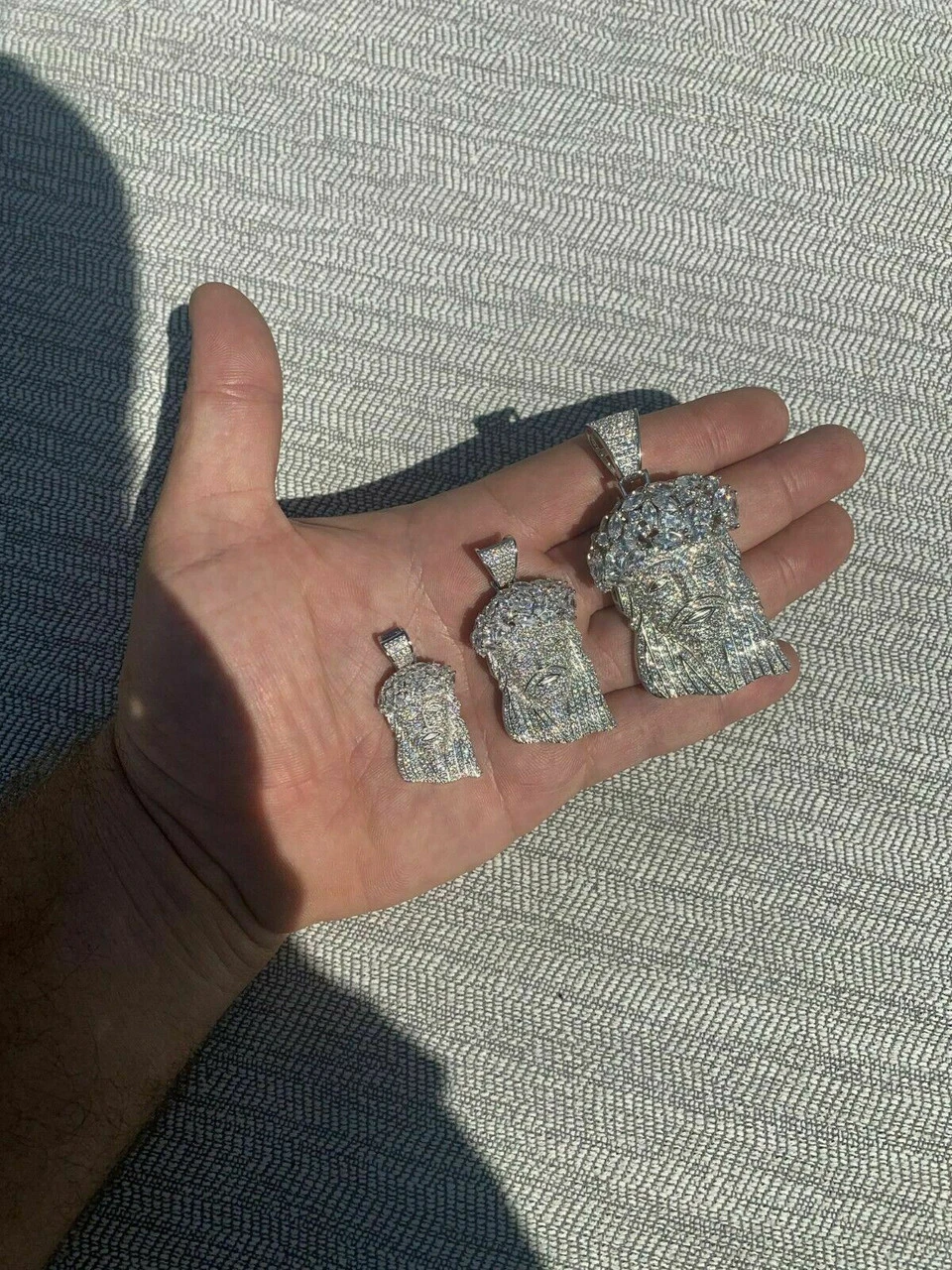 Real Mens Solid 925 Sterling Silver Jesus Piece Flooded Out Pendant Really Iced 5 Real Mens Solid 925 Sterling Silver Jesus Piece Flooded Out Pendant Really Iced - Image 3