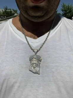 Real Mens Solid 925 Sterling Silver Jesus Piece Flooded Out Pendant Really Iced 19 Real Mens Solid 925 Sterling Silver Jesus Piece Flooded Out Pendant Really Iced -Harlem Bling Shop harlembling real mens solid 925 sterling silver jesus piece flooded out pendant really iced 84354.1664372955