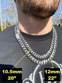 Real Miami Cuban Chain Necklace 925 Silver Baguette MOISSANITE Clasp Pass Tester -Harlem Bling Shop harlembling real miami cuban chain necklace 925 silver baguette moissanite clasp pass tester 06385.1679599661