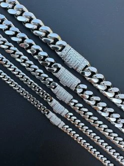 Real Miami Cuban Chain Necklace 925 Silver Baguette MOISSANITE Clasp Pass Tester -Harlem Bling Shop harlembling real miami cuban chain necklace 925 silver baguette moissanite clasp pass tester 32383.1679599660