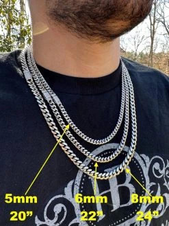 Real Miami Cuban Chain Necklace 925 Silver Baguette MOISSANITE Clasp Pass Tester -Harlem Bling Shop harlembling real miami cuban chain necklace 925 silver baguette moissanite clasp pass tester 36559.1679599632