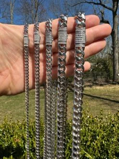 Real Miami Cuban Chain Necklace 925 Silver Baguette MOISSANITE Clasp Pass Tester -Harlem Bling Shop harlembling real miami cuban chain necklace 925 silver baguette moissanite clasp pass tester 43035.1679599439
