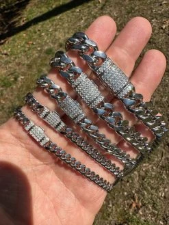 Real Miami Cuban Chain Necklace 925 Silver Baguette MOISSANITE Clasp Pass Tester -Harlem Bling Shop harlembling real miami cuban chain necklace 925 silver baguette moissanite clasp pass tester 53305.1679599588