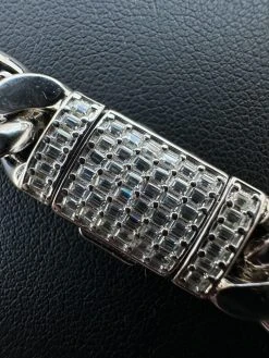 Real Miami Cuban Chain Necklace 925 Silver Baguette MOISSANITE Clasp Pass Tester -Harlem Bling Shop harlembling real miami cuban chain necklace 925 silver baguette moissanite clasp pass tester 66354.1679599639