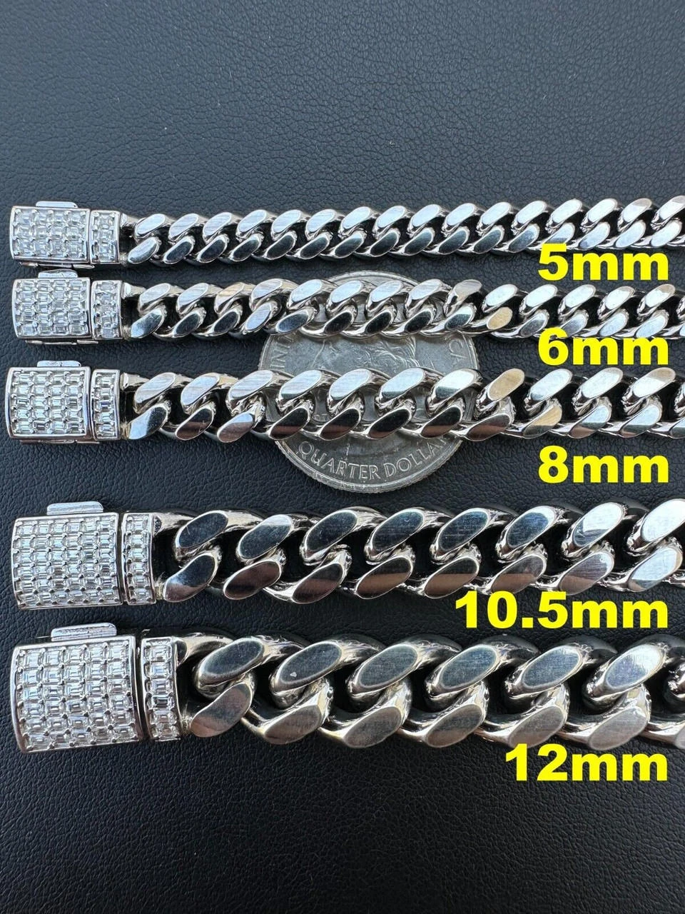 Real Miami Cuban Link Bracelet 925 Silver Baguette MOISSANITE Clasp Pass Tester 6 Real Miami Cuban Link Bracelet 925 Silver Baguette MOISSANITE Clasp Pass Tester - Image 4