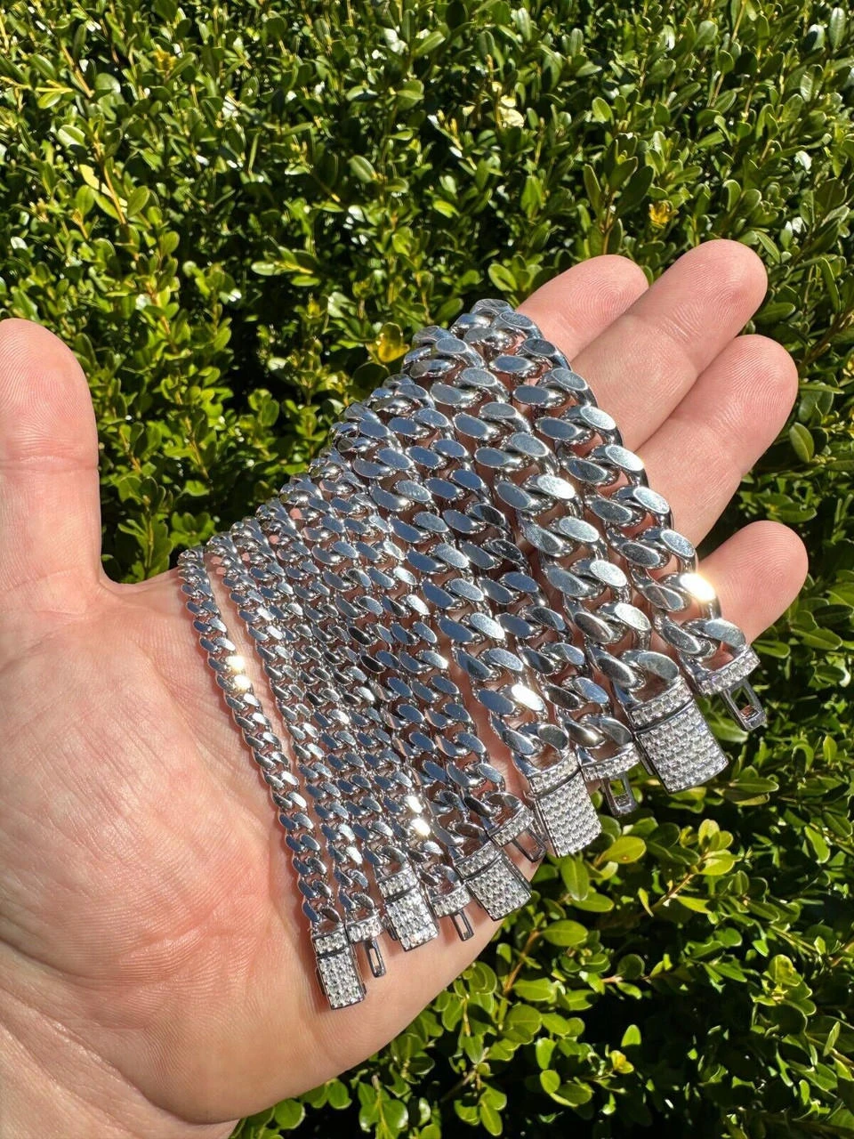 Real Miami Cuban Link Bracelet 925 Silver Baguette MOISSANITE Clasp Pass Tester 11 Real Miami Cuban Link Bracelet 925 Silver Baguette MOISSANITE Clasp Pass Tester - Image 9