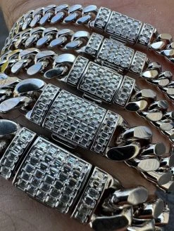 Real Miami Cuban Link Bracelet 925 Silver Baguette MOISSANITE Clasp Pass Tester 26 Real Miami Cuban Link Bracelet 925 Silver Baguette MOISSANITE Clasp Pass Tester -Harlem Bling Shop harlembling real miami cuban link bracelet 925 silver baguette moissanite clasp pass tester 39928.1679599502